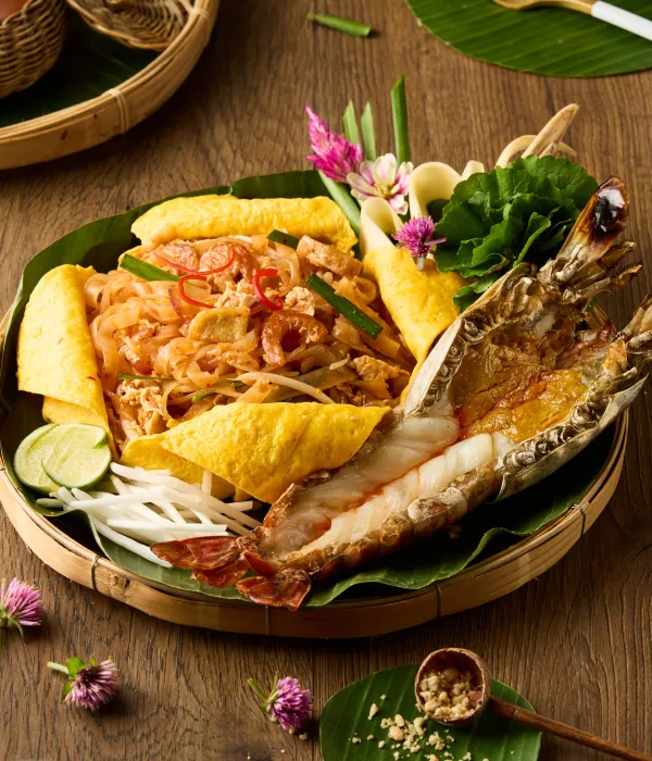 Pad Thai mit Flussgarnelen
