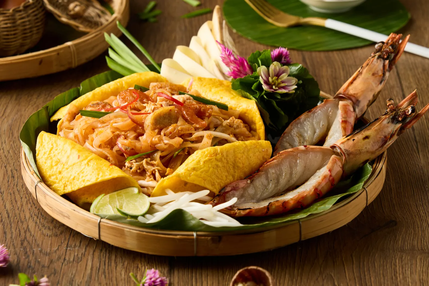 Pad Thai mit Riesengarnelen